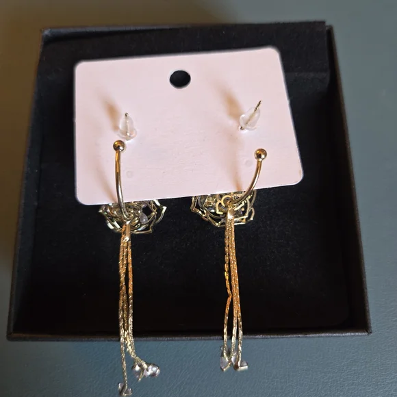 Gold-Tone Dangle Earrings - Picture 4 of 4